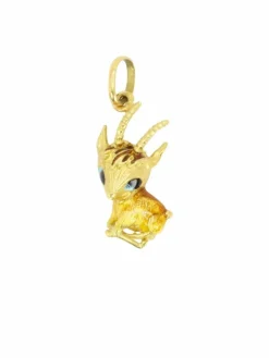Pendentif charms vintage Daim or jaune émail