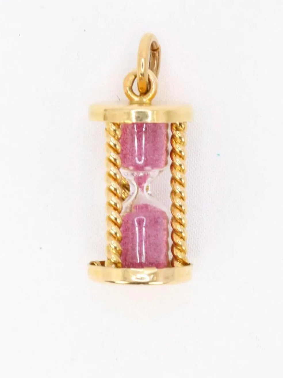 Pendentif charms vintage sablier or jaune