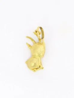 Pendentif charms vintage Daim or jaune émail