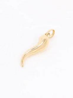 Pendentif charms vintage piment cornetto or jaune