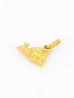 Pendentif charms vintage escargot or jaune