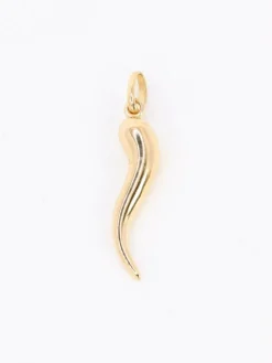 Pendentif charms vintage piment cornetto or jaune