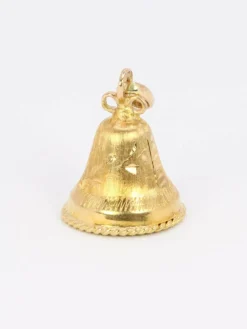 Pendentif charms vintage cloche or jaune perle