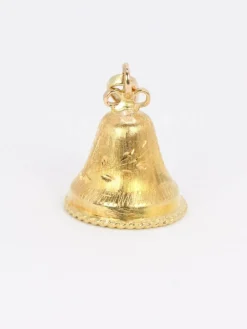 Pendentif charms vintage cloche or jaune perle