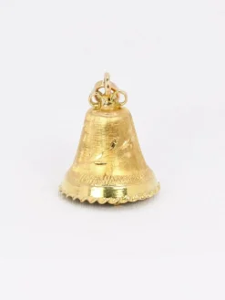 Pendentif charms vintage cloche or jaune pierre bleue