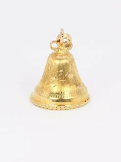 Pendentif charms vintage cloche or jaune perle