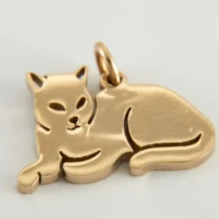 Pendentif Chat Or jaune