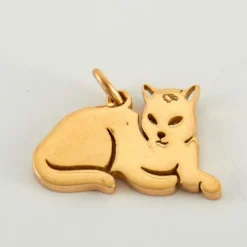 Pendentif Chat Or jaune