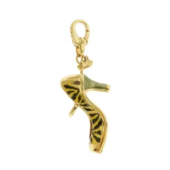 Pendentif chaussure à talon Or jaune Email