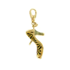 Pendentif chaussure à talon Or jaune Email