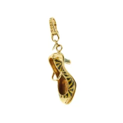 Pendentif chaussure à talon Or jaune Email
