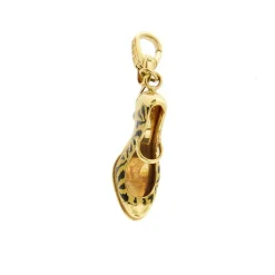 Pendentif chaussure à talon Or jaune Email