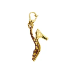 Pendentif "chaussure" Or jaune Email