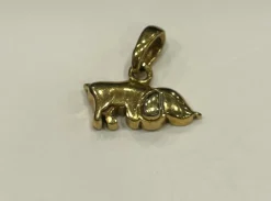 Pendentif chien or jaune