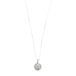 Pendentif circulaire en or blanc et diamants