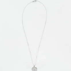Pendentif circulaire en or blanc et diamants
