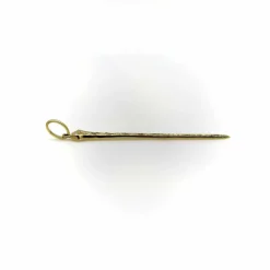 Pendentif clou porte-bonheur gravé or diamants