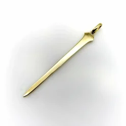 Pendentif clou porte-bonheur gravé or diamants