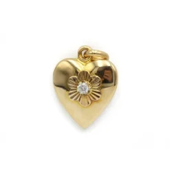 Pendentif coeur - Or jaune et diamant