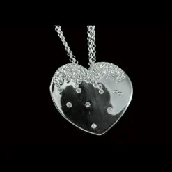 Pendentif coeur diamants