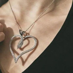 Pendentif coeur diamants