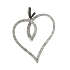 Pendentif coeur diamants