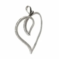 Pendentif coeur diamants