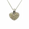 Pendentif coeur en or blanc 18 carats et diamants