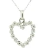 Pendentif coeur en or blanc et diamants