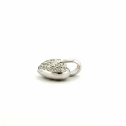 Pendentif coeur en or blanc 18 carats et diamants