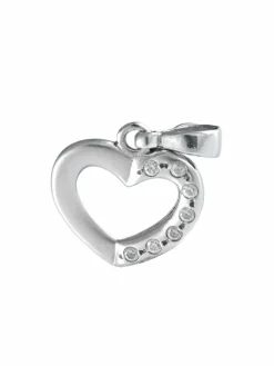 Pendentif Coeur or blanc