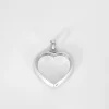 Pendentif Coeur or blanc diamants