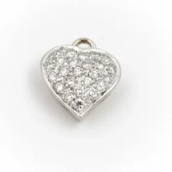 Pendentif Coeur Or blanc Diamant