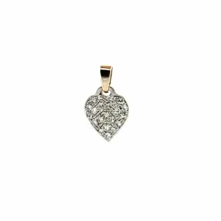 Pendentif Coeur or Blanc 18k & Diamants