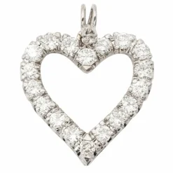 Pendentif Coeur Or blanc Diamant