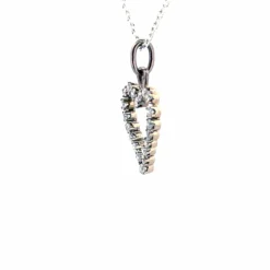 Pendentif Coeur Or Blanc 18k & Diamants