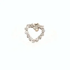 Pendentif Coeur Or Blanc 18k & Diamants