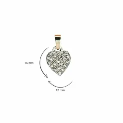 Pendentif Coeur or Blanc 18k & Diamants