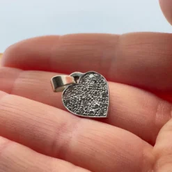 Pendentif Coeur or Blanc 18k & Diamants