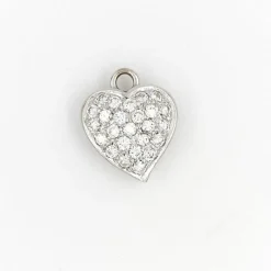 Pendentif Coeur Or blanc Diamant