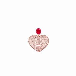 Pendentif Coeur Or Jaune 18k & Rubis