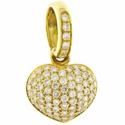 Pendentif Coeur or jaune Diamants