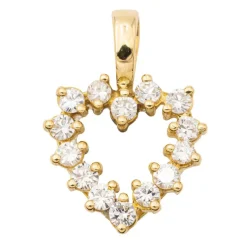 Pendentif Coeur Or jaune Diamant