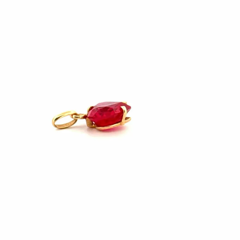 Pendentif Coeur Or Jaune 18k & Saphir