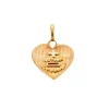 Pendentif coeur or rose rubis roses