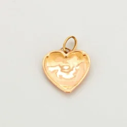 Pendentif coeur or rose rubis roses