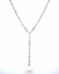 Pendentif collier Art Déco Perles Diamant