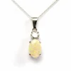 Pendentif contemporain or blanc, opale et diamant