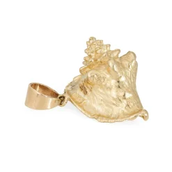Pendentif coquillage vintage en or 14 carats, lourd, 17,7 grammes, coquillage, océan