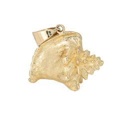 Pendentif coquillage vintage en or 14 carats, lourd, 17,7 grammes, coquillage, océan